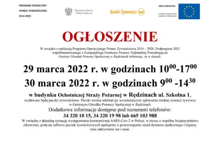 OGLOSZENIE o zywnosci 2022 marzec