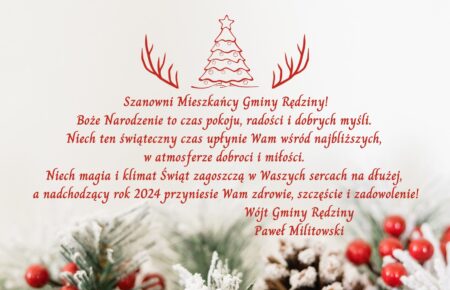 Red and White Simple Merry Christmas Card